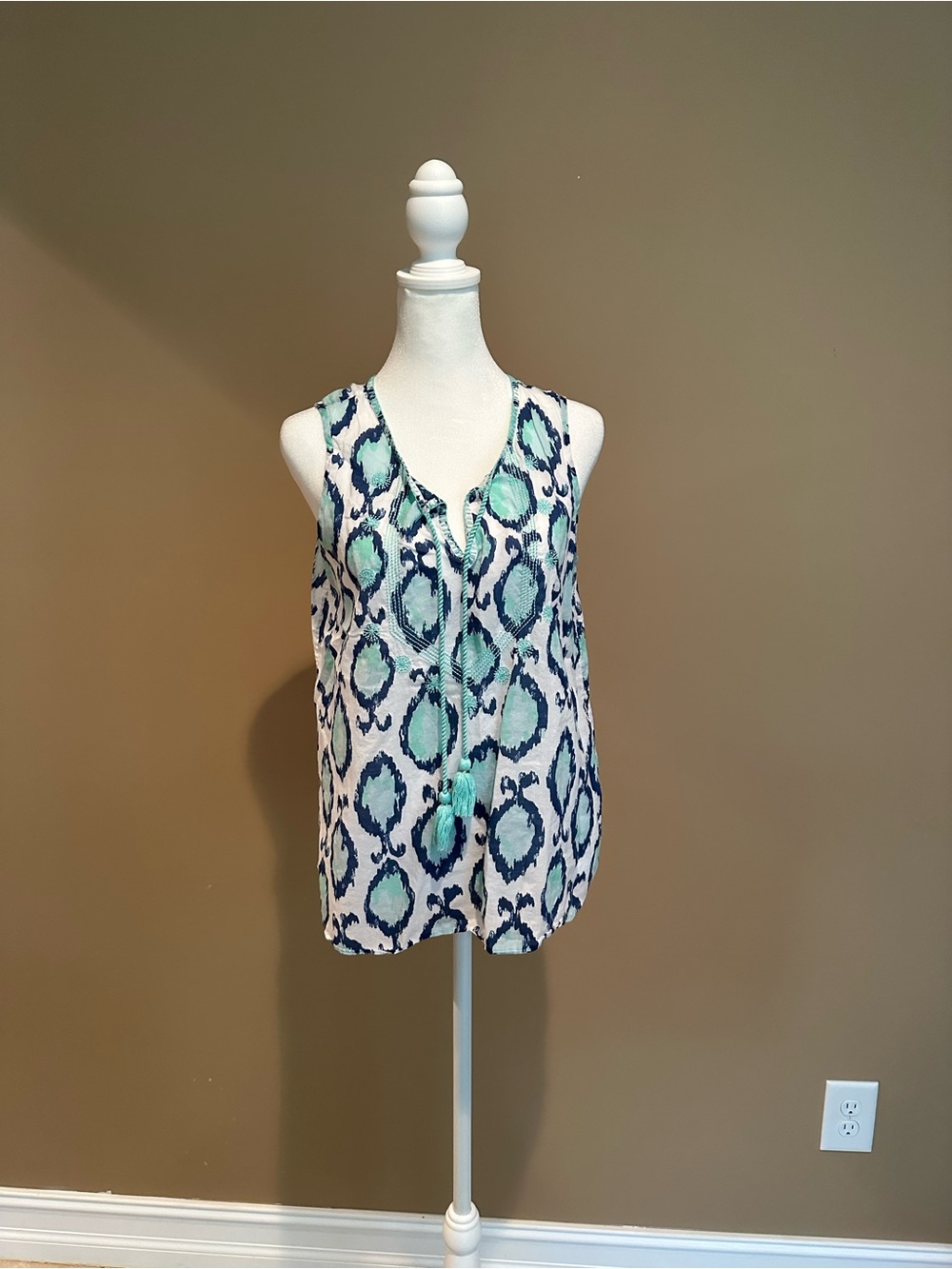 Lilly Pulitzer | Ikat Tassel V-Neck Tank